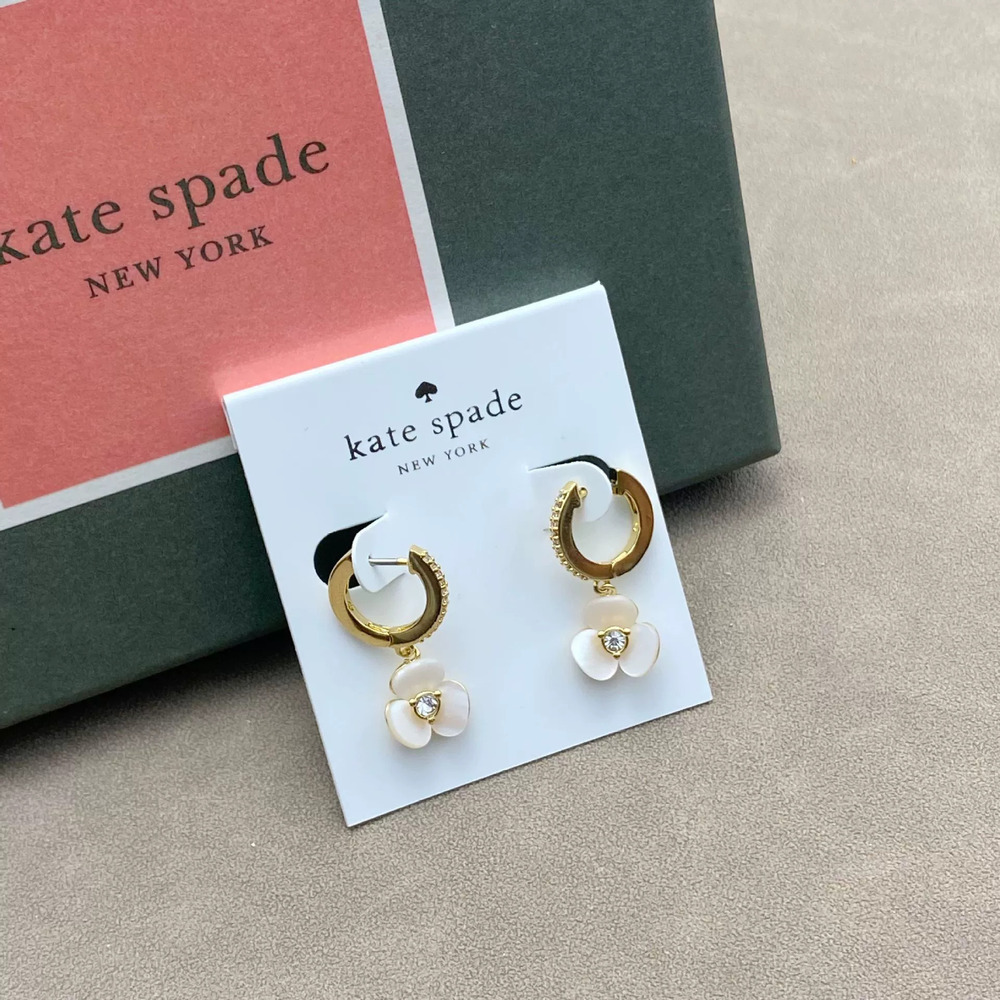 kate spade Natural Mother of Pearl Flower Earrings Gold Plated